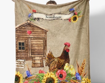Personalized Chicken Coop  Blanket Farmhouse Decor