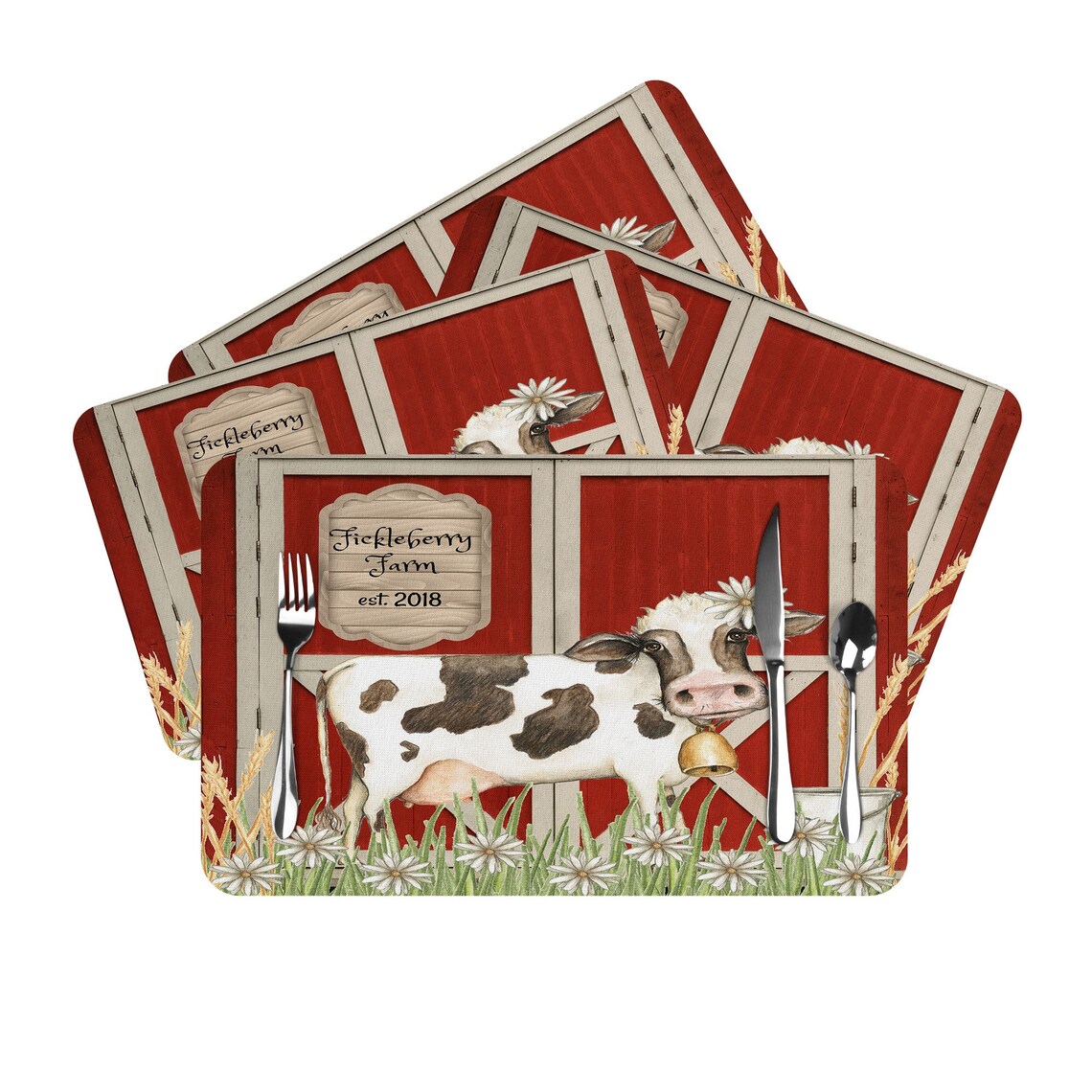 Personalized Farmhouse Placemats Set of 4 Woven or Etsy