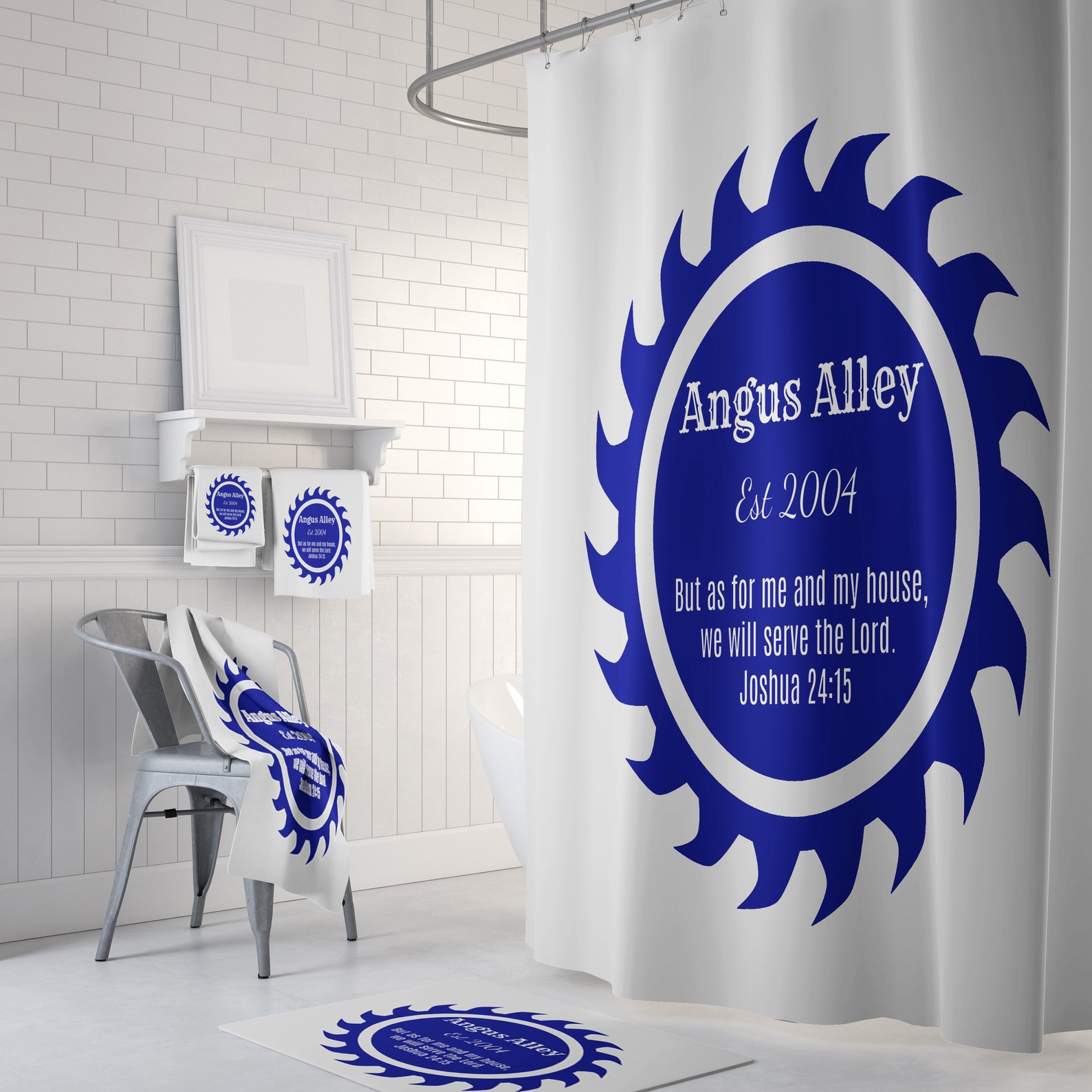 Custom Logo Shower Curtain Bath Mat Bath Towels Etsy