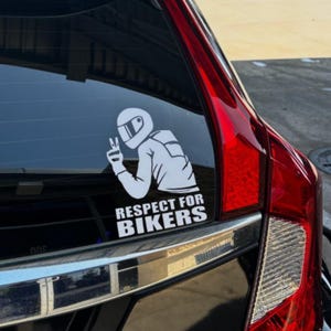 Motorcycle Awareness Sticker – Biker Safety Vinyl Decal – Respect the Road Bumper Sticker - Respect the Biker Helmet Decal