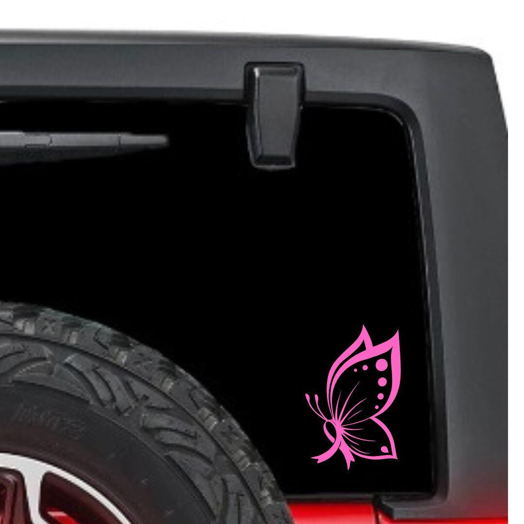 Cancer Awareness Butterfly Ribbon Vinyl Decal - Car Window Sticker - Etsy