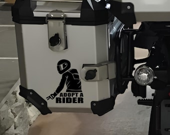 Adopt A Rider Motorcycle Decal | Biker Peace Sign Vinyl Sticker | Helmet Car Window Graphic
