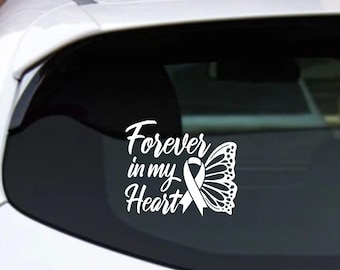 Butterfly Wings Memorial Vinyl Decal: Personalized Remembrance Sticker