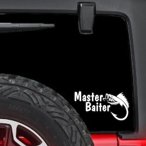 Funny Master Baiter Vinyl Decal: Fishing Car Sticker
