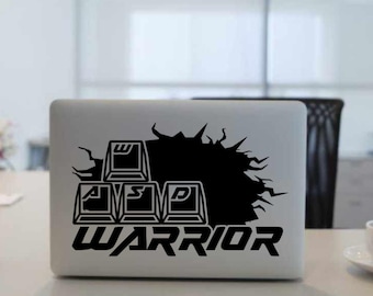 WASD Warrior Gaming Decal – PC Gamer Keyboard Vinyl Sticker (Laptop Accessories)