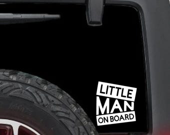 Little Man On Board Vinyl Car Decal - Baby Boy Safety Sticker