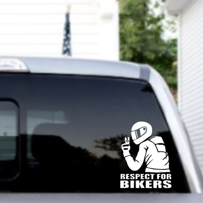 Motorcycle Respect Sign Motorcycle Awareness Decal: Biker Safety - Respect the Road Vinyl ...