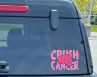 Resilient Crush Cancer Vinyl Decal: Inspirational Sticker for Car, Laptop & More