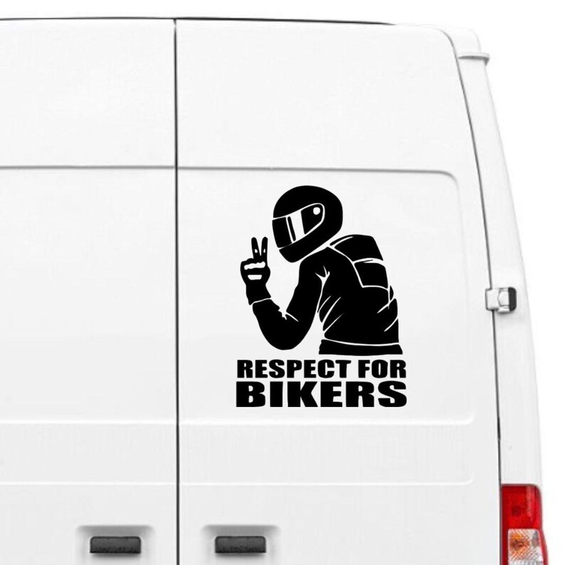 Motorcycle Respect Sign Motorcycle Awareness Decal: Biker Safety - Respect the Road Vinyl ...
