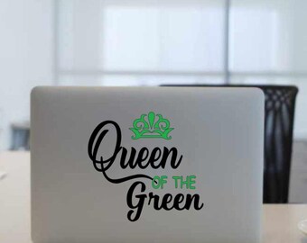 Queen of Green Vinyl Decal: Weed-Themed Car Sticker