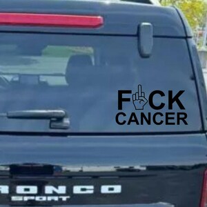 Fuck Cancer Middle Finger Vinyl Decal: Cancer Awareness Sticker image 6