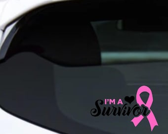 Strength & Resilience Cancer Ribbon Vinyl Decal: Car Window Sticker for Survivors