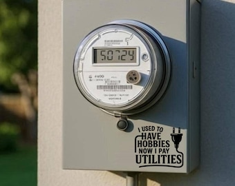 Funny Utility Humor Decal, Electric Bill Sticker, Meter Box Vinyl, Adulting Humor Plug Graphic