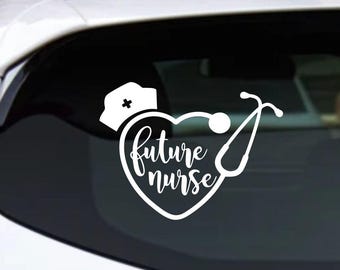 Future Nurse Vinyl Decal | Nursing Student Stethoscope Sticker | Nurse Car Window Laptop Decal