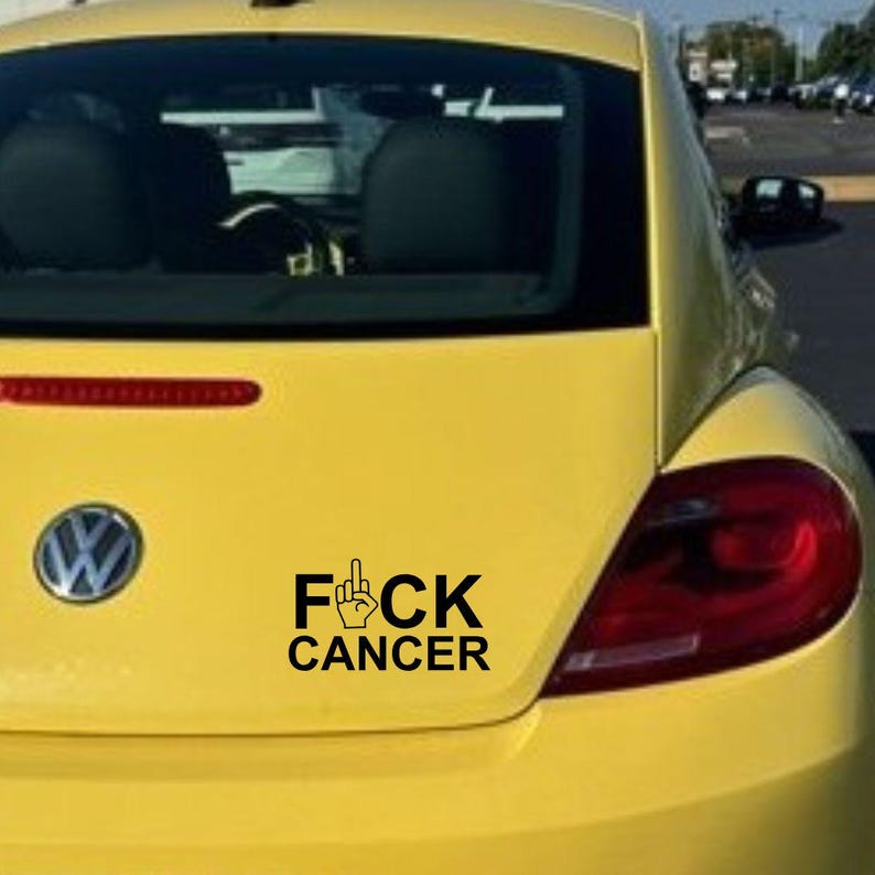 Fuck Cancer Middle Finger Vinyl Decal: Cancer Awareness Sticker image 5