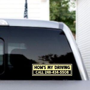 Funny &quot;How&#39;s My Driving?&quot; Prank Vinyl Decal - Gag Bumper Sticker