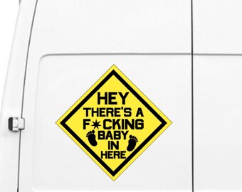 Sarcastic Baby on Board Decal: Adult Humor Warning Sticker for Cars, Trucks