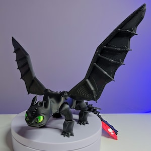Toothless - Night Fury Dragon - How to Train Your Dragon - 3D Printed Articulated Model - Movie Dragon Toy - Viking Dragon - HTTYD