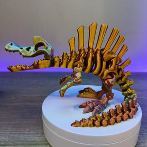Spinosaurus - 3D-geprinte dinosaurus - gelede speelgoed - waterdinosaurus - visroofdier - skeletfossiel - krokodil-dino - veel kleuren