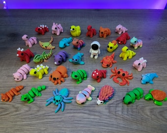 Miniaturowe zwierzęta Fidget - Articulating Tiny Friends - zabawki sensoryczne drukowane w 3D, które pomagają złagodzić stres - hurtowe prezenty i upominki na przyjęcia w postaci zwierząt