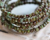 TUMBLED BITS 50 Premium Picasso Czech Glass Rondelle Beads 2x3mm (1558-st)