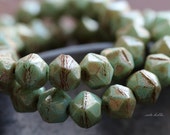 sale MINT MAGIC NUGGETS 8mm 20 Premium Picasso Czech Glass English Cut Beads 8mm (5219-st)