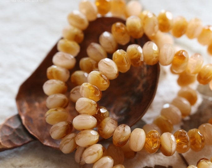 PINK BUTTERSCOTCH BABIES .. 30 Premium Czech Glass Faceted Rondelle Beads 3x5mm (8359-st)