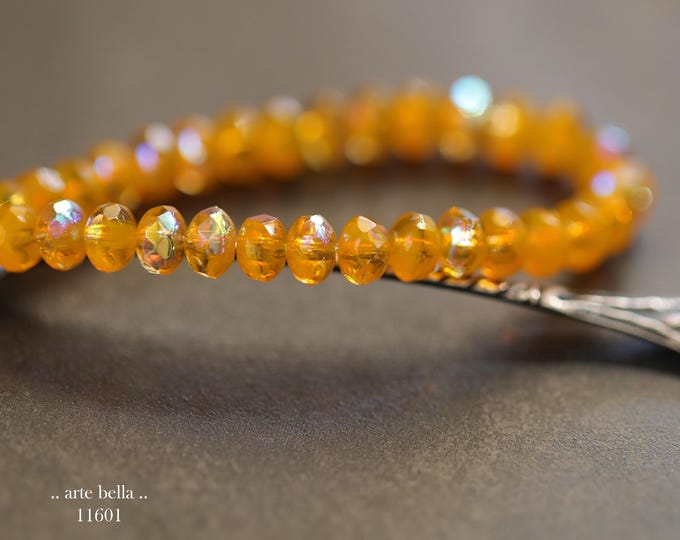 New .. MYSTIC MANGO BABIES .. 30 Premium Czech Glass Faceted Rondelle Beads 3x5mm (11601-st) .. jewelry making supplies