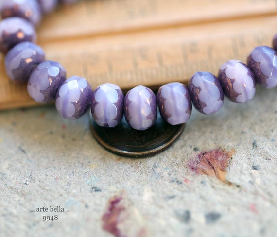 thumbnail image 2 of 25 Czech Glass Rondelle Beads – 8x6mm, Capri Blue Purple Bronze Mix 2 of 6