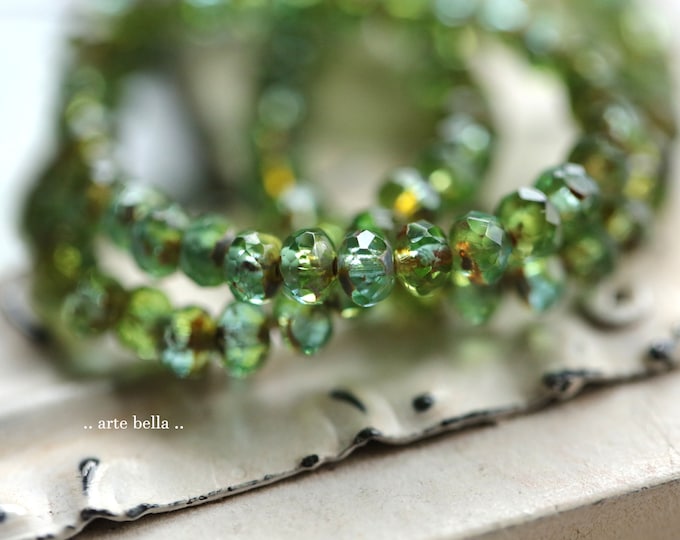 back in stock .. LUSH BABIES .. 30 Premium Picasso Czech Glass Faceted Rondelle Beads 3x5mm (6038-st) .. jewelry supplies