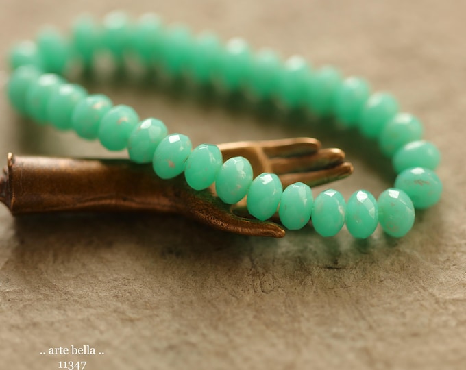 New .. BALI BABIES .. 30 Premium Picasso Czech Glass Faceted Rondelle Beads 3x5mm (11347-st) .. jewelry supplies