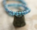 BRONZED AQUA BABIES .. 30 Czech Glass Faceted Rondelle Beads 5x3mm (9765-st) .. jewelry supplies