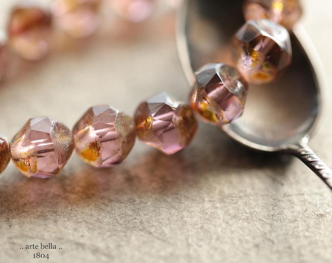 AMETHYST NUGGETS .. 15 Premium Picasso Czech Glass Faceted Baroque Beads 8mm (1804-st) .. jewelry supplies