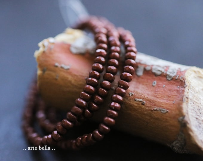 COPPERED BITS .. 50 Premium Czech Glass Gem Cut Micro Faceted Rondelle Beads 3x2mm (9495-st)