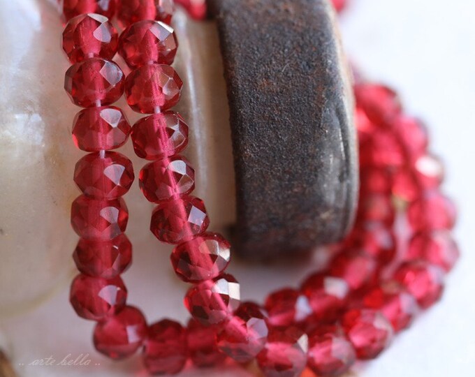 BERRY POPS .. 30 Premium Czech Glass Faceted Rondelle Beads 3x5mm (5296-st)