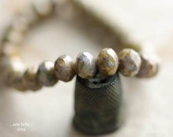 premium glass beads .. GILDED SMACKS .. 25 Picasso Czech Glass Faceted Rondelle Beads 6x8mm (4104-st) .. jewelry supplies
