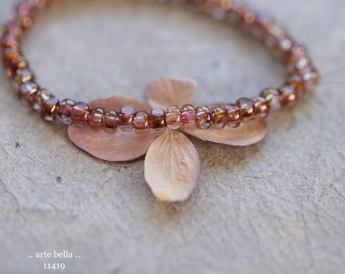 New .. GOLDEN ROSE SEEDS .. 50 Premium Czech Glass Faceted Seed Beads Size 6/0 4x3mm (11419-st) .. jewelry supplies