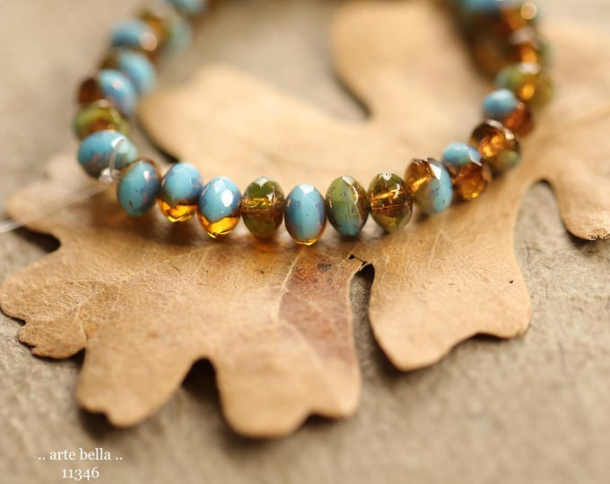 New .. BRONZED AMBER SKIES .. 30 Premium Czech Glass Faceted Rondelle Beads 3x5mm (11346-st) .. jewelry supplies