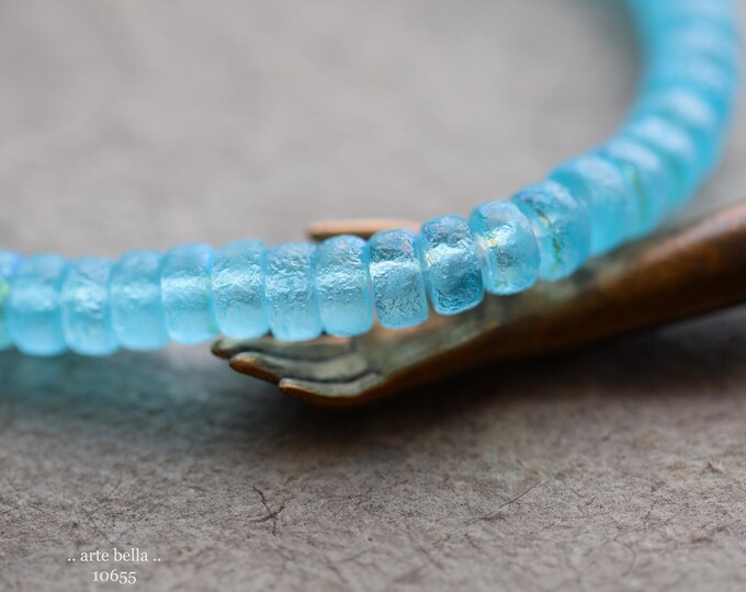 MYSTIC SKY WHEELS .. 50 Premium Etched Czech Glass Heishi Rondelle Beads 3x6mm (10655-st) .. jewelry supplies