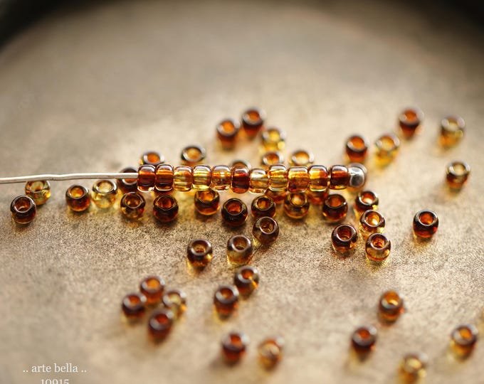 ROOT BEER SEEDS .. New 500 Premium Japanese Toho Picasso Glass Seed Beads Size 8 (10915-500) .. jewelry supplies