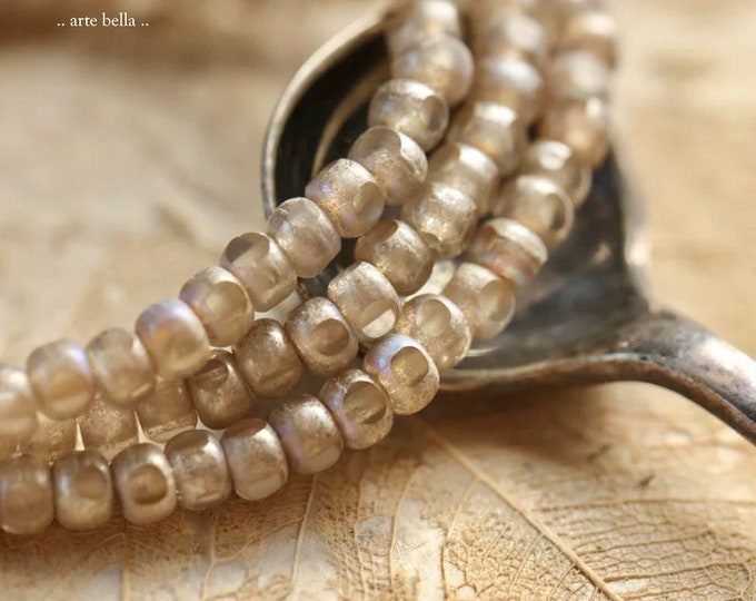 SILVERED MYSTIC SEEDS .. 50 Premium Czech Glass Trica Seed Bead 4x3mm (9035-st) .. jewelry supplies