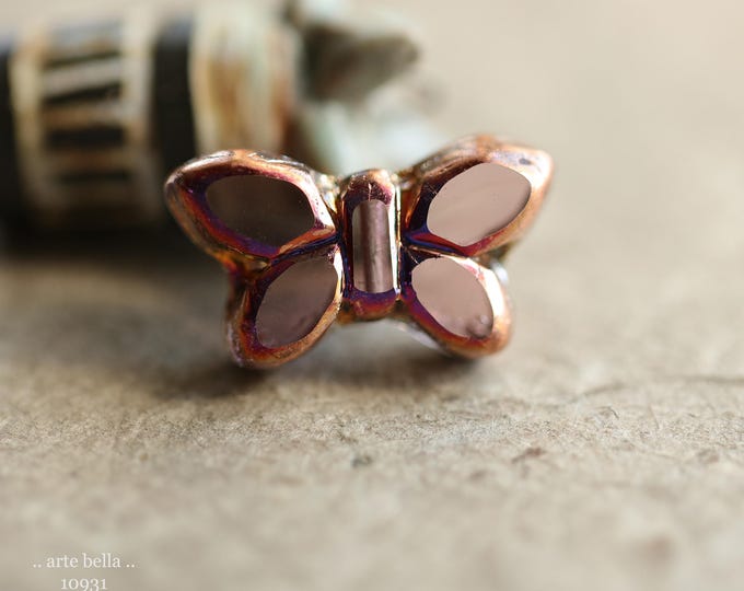 MYSTIC LAVENDER FLUTTERS .. New 4 Premium Czech Glass Butterfly Bead Mix 19x11mm (10931-4) .. jewelry supplies