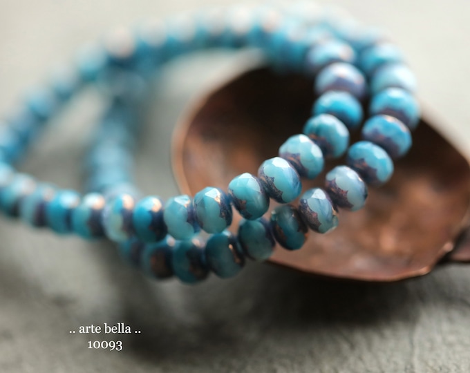 BRONZED TRANQUIL WATER Babies .. 30 Premium Czech Glass Faceted Rondelle Beads 3x5mm (10093-st) .. jewelry supplies