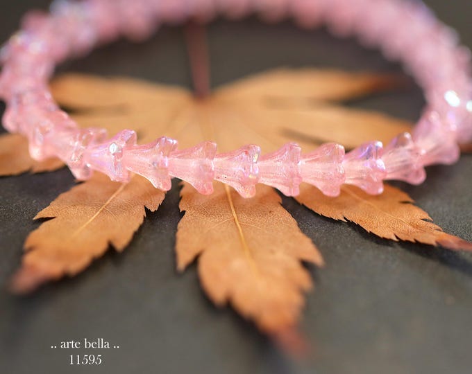 New .. MYSTIC PINK BABY Bells .. 30 Premium Czech Glass Bell Flower Bead 5x6mm (11595-st) .. jewelry making supplies