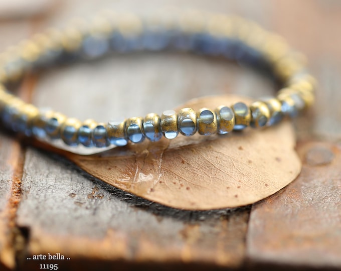 GOLDEN SAPPHIRE SEEDS No. 1 .. New 50 Premium Matte Czech Glass Faceted Seed Beads Size 6/0 3x4mm (11195-st) .. jewelry making supplies