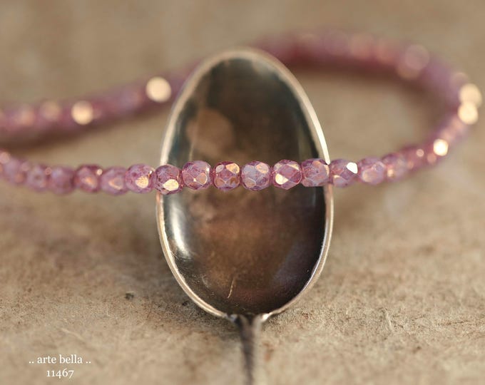 New .. GOLDEN THISTLE BITS .. 50 Premium Czech Glass Faceted Round Beads 3mm (11467-st) .. jewelry supplies