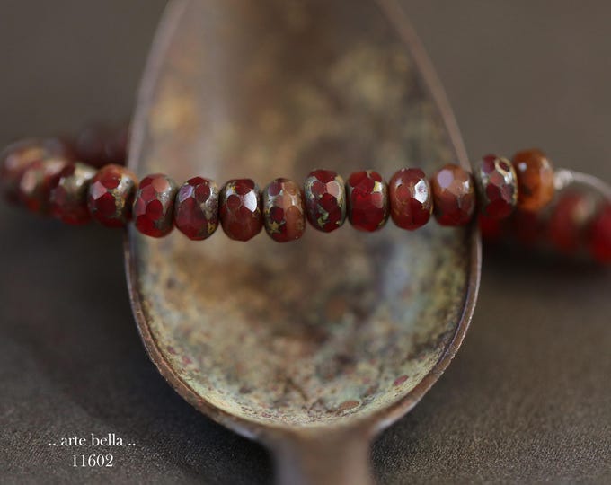 New .. EARTHY MAHOGANY BABIES .. 30 Picasso Czech Glass Faceted Rondelle Beads 3x5mm (11602-st) .. jewelry making supplies