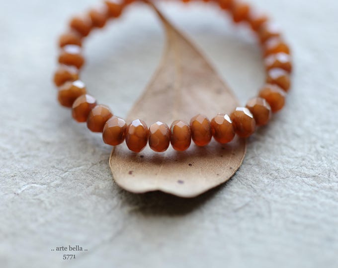 back in stock .. EARTHY ACORN BABIES .. 30 Premium Picasso Czech Glass Faceted Rondelle Beads 3x5mm (5771-st) .. jewelry supplies