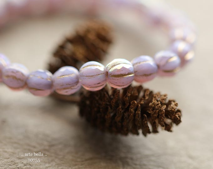 MYSTIC THISTLE GLITZ 6mm .. 25 Premium Matte Czech Glass Faceted Melon Beads (10755-st) .. jewelry supplies