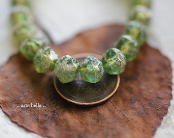 Rustic SILVERED LUSH POPS .. 20 Premium Etched Picasso Czech Glass English Cut Beads 8mm (9389-st) .. jewelry supplies